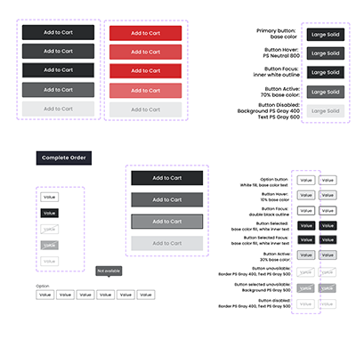 Promenade vertical button and input components - Design, Research & Testing