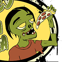 "Pizza is better than brains" logo for LincCon 2017, Illustrator - Design, Design Direction
