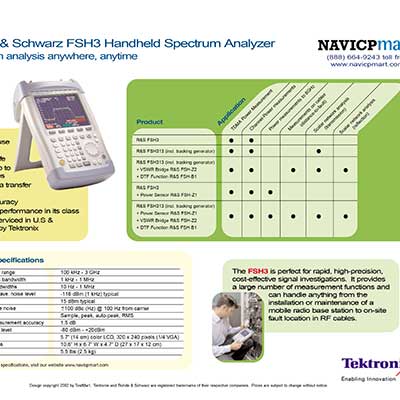 Fact sheet for Tektronix spectrum analyzer, Photoshop - Design